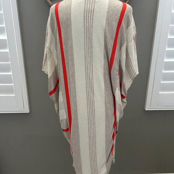 Anthropologie Dress Puella Elevation Striped Cocoon Cream Tunic SZS Midi VNeck - Picture 2 of 7